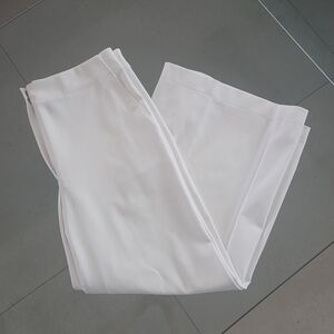 Theory Clean Terena White Wide Leg Cropped Pant Size 8 Precision Ponte